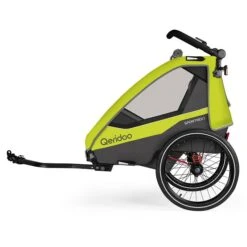 Qeridoo Sportrex 1 Fahrradanhänger Lime Green 2023 Limitiertes Design
