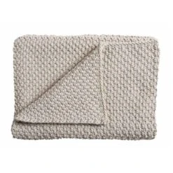 Schardt Strickdecke Beige 75x100 Cm Tagesdecke - 100% Baumwolle