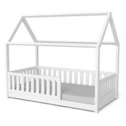 Nature Kid Lilly Hausbett Kiefer Weiß Lackiert Liegefläche 80 X 160 Cm -Säuglingspflege 200702 salerno 160 x 80 wei bodenh he whiteroom 2k