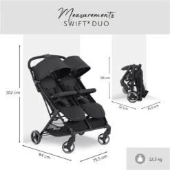 Hauck Swift X Duo Geschwisterwagen -Säuglingspflege 4007923500040.pt02.swift x duo black
