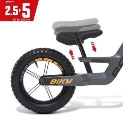 Berg Biky Cross Grey Laufrad -Säuglingspflege 8715839077810 05 berg biky crossgrey zadelverstelling 1