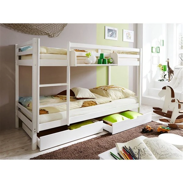 Ticaa Rene Etagenbett Kiefer Weiß Massivholz 1 Ticaa Rene Etagenbett Kiefer Weiß Massivholz