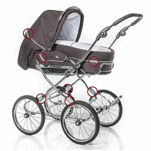 HESBA Condor Coupe Kinderwagen Außen 517 Innen 109 Räder Weiß 30 Cm, Ledergriff Weiß 6 HESBA Condor Coupe Kinderwagen Außen 517 Innen 109 Räder Weiß 30 Cm, Ledergriff Weiß – Bild 6
