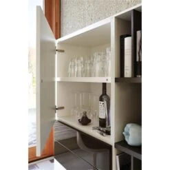 Now! Vision By Hülsta Kombination 10 140x141x42 Lack-weiß/Lack-Hochglanz-grau/Lack-Hochglanz-weiß -Säuglingspflege 980011 huelsta now vision 151042f3 gr 1