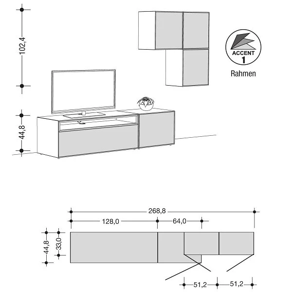 Now! By Hülsta Easy Wohnwand Natureiche 179x268x44 5-teilig Mit Media-Lowboard 2 Now! By Hülsta Easy Wohnwand Natureiche 179x268x44 5-teilig Mit Media-Lowboard – Bild 2