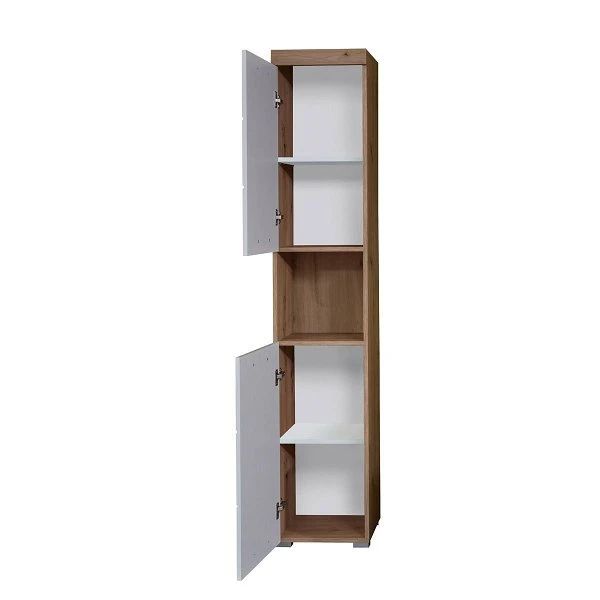 Trendteam Amanda Hochschrank 37x190x31 Cm Weiß / Asteiche 2 Trendteam Amanda Hochschrank 37x190x31 Cm Weiß / Asteiche – Bild 2