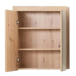 Trendteam Amanda Badmöbel 112x190x34 Cm 3-teilig Asteiche / Asteiche -Säuglingspflege amanda bd 1393 405 92 frontal geoeffnet freisteller 3