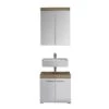 Trendteam Amanda Badmöbel 60x190x34 Cm 2-teilig Weiß / Asteiche