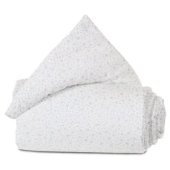 Babybay Nestchen Organic Cotton Für Maxi, Boxspring Und Comfort Weiß, Mit Glitzersternen Diamantblau