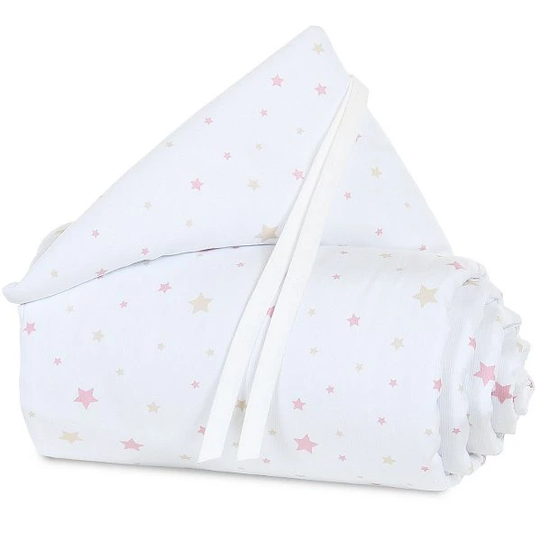 Babybay Nestchen Piqué Für Maxi, Boxspring Und Comfort Weiß, Mit Sternemix Sand/beere 1 Babybay Nestchen Piqué Für Maxi, Boxspring Und Comfort Weiß, Mit Sternemix Sand/beere