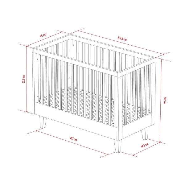VOX Lounge Babybett 60x120 Grau/eiche 2 VOX Lounge Babybett 60x120 Grau/eiche – Bild 2