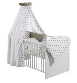 Schardt Big Stars Beige Bettset 4- Teilig Mit Bettwäsche, Himmel Und Nestchen