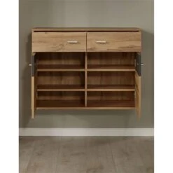 Trendteam Coast Garderoben-Set 4-teilig Hoch Wotan Eiche / Grau Melamin -Säuglingspflege coast gd 1747 869 83 geoeffnet 1