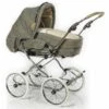 HESBA Condor Coupe Kinderwagen Außen 728 Innen 230 Teilleder Räder Weiß 30 Cm, Ledergriff Greige