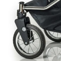 HESBA Corrado Kinderwagen 796/227 Teilleder Mit Schwenkbaren Vorderrädern Schwarz SW-SL 2/25 -Säuglingspflege gestelltyp sw sl 2 25 schwenkbaren vorderraeder 3