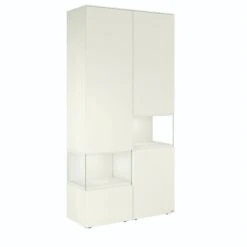 Hülsta Neo Wohnwand Vitrine 1 Schubkasten Und 3 Türen Lack Weiß