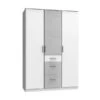 Wimex Joker Kleiderschrank 3-türig Weiß / Beton-Nachbildung Lichtgrau