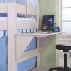 Relita LEO Spielbett Buche Massiv Whitewash Mit Rutschenturm Und Himmelstange -Säuglingspflege leo schreibplatz whitewash 1