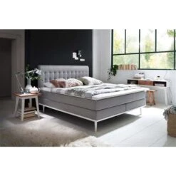 Meise Möbel Massello Boxspringbett 180 X 200 Cm Hellgrau Stoff - Inklusive Lieferung -Säuglingspflege massello hellgrau 31 fuesse leisten weiss 9225 17 fein gr 2