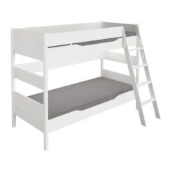 Paidi Ylvie Etagenbett 160 Cm Bettpfosten Kreideweiß Schräge Leiter 90x200 Cm