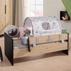 Paidi Tomke Kinderbett Naturschwarz/Eiche-Bordeaux 70x140 Cm -Säuglingspflege paidi tomke juniorstufe 0275 3