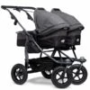 Tfk Duo Kombi Kinderwagen Premium Anthrazit Zwillingswagen Mit Luftrad-Set