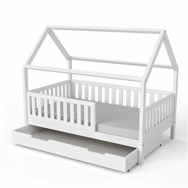 Nature Kid Lilly Hausbett Kiefer Weiß Lackiert Liegefläche 90 X 180 Cm 2 Nature Kid Lilly Hausbett Kiefer Weiß Lackiert Liegefläche 90 X 180 Cm – Bild 2