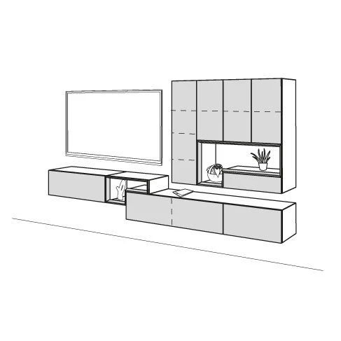 Hülsta Tetrim Wohnwand 5 - Lack-Ausführung Lowboards & Hängeelement 3 Hülsta Tetrim Wohnwand 5 - Lack-Ausführung Lowboards & Hängeelement – Bild 3