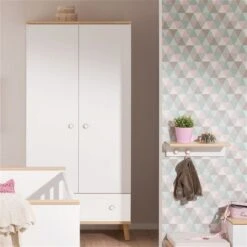 Paidi Ylvie Kleiderschrank 2 Türen 1 Schubkasten Schubkasten Kreideweiß - Aktionspreis