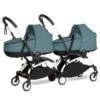 BABYZEN™ YOYO² Zwillingskinderwagen Aqua Gestell White